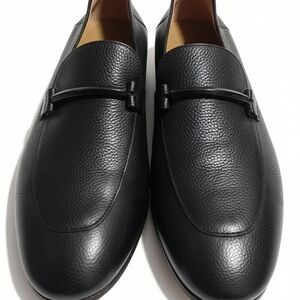 Hugo Boss Black Pebbled Leather Slip-On Loafers